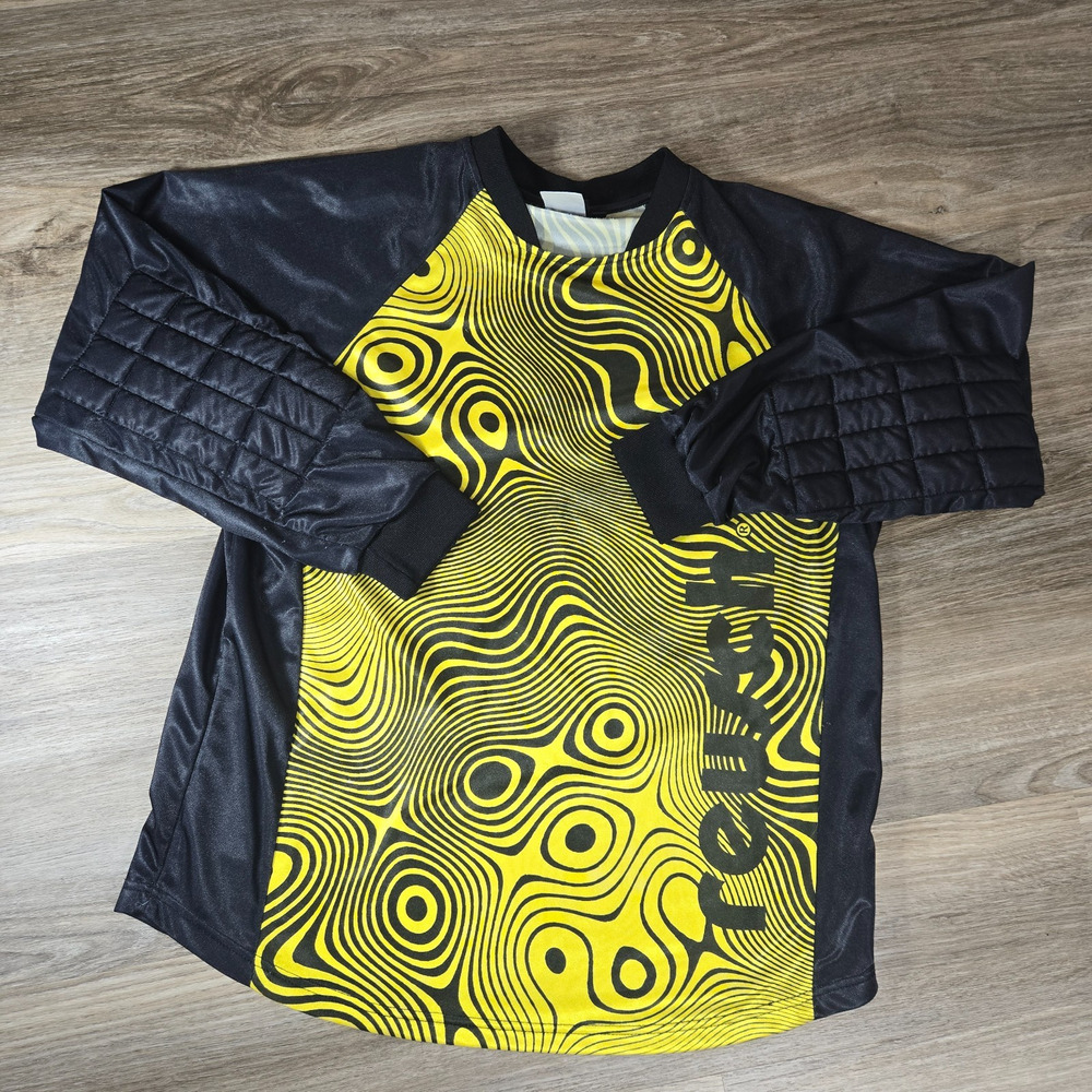Vintage 90s Reusch Goalkeeper Jersey Adult S Yellow Black Padded Soccer Taiwan